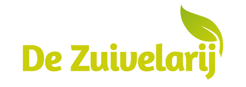 Logo 'De Zuivelarij' groene letters op witte achtergrond