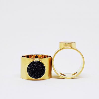 Ring Onyx christal & Geode