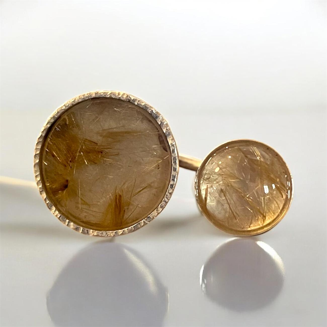 Zilveren ring met Ruthielquarts