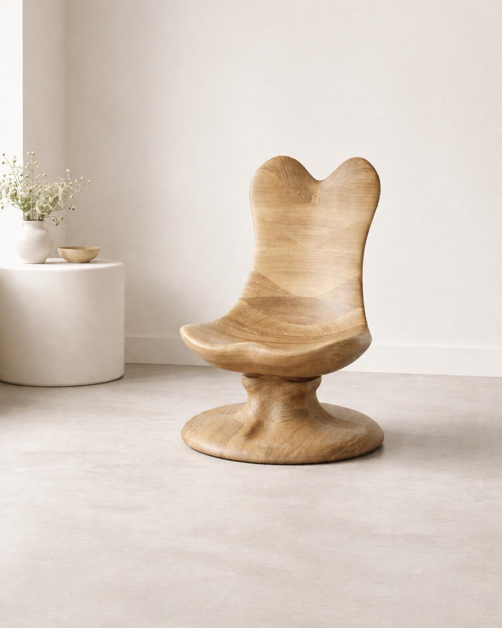 Athena sculptural wooden chair by NEXART