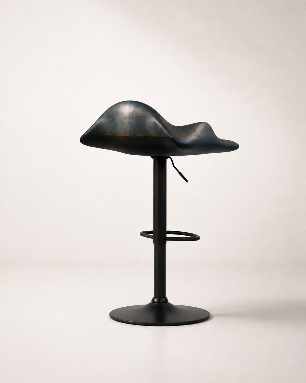 Nyx by NEXART — A sculptural bar stool with a flowing seat silhouette and a dark finish