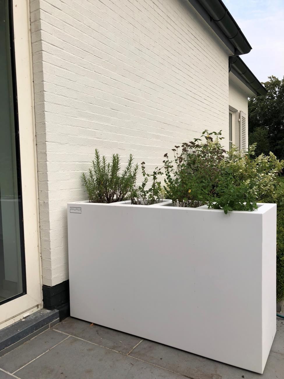 Witte kruidenbak met 4 vakken. Alle maatwerk mogelijk.