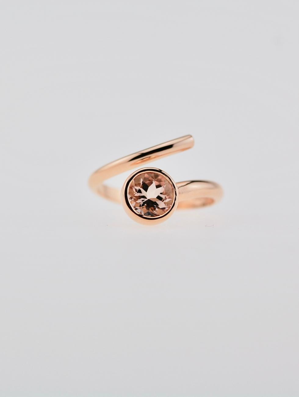 Ring rosé goud met morganiet
