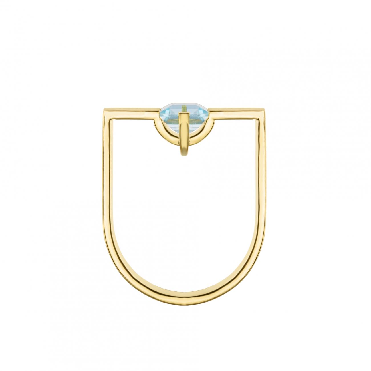 U-ring aquamarijn
