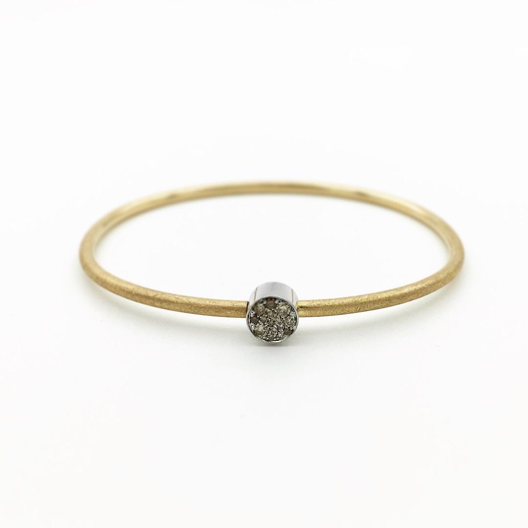 Armband rosegoud met vlak diamant