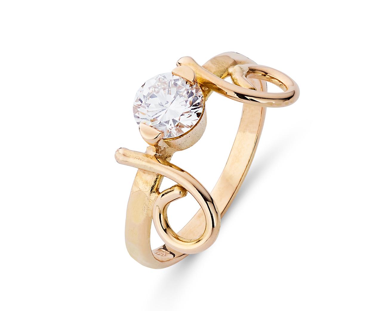 Ring in 18kt rood goud met diamant