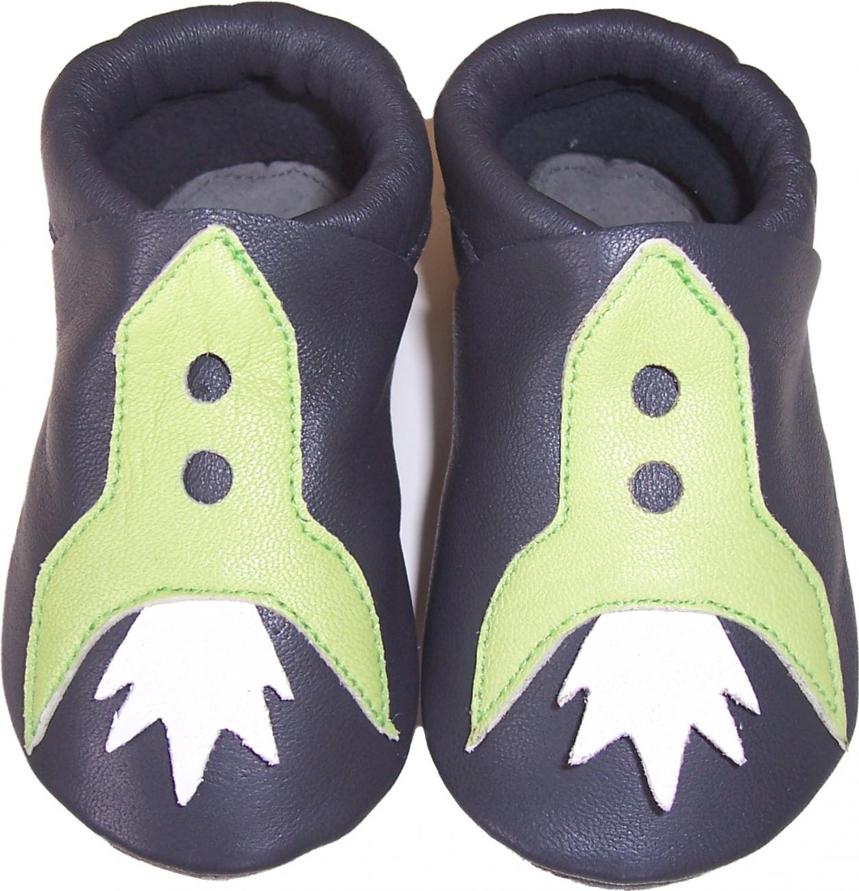 Babyschoen in grijs met raket