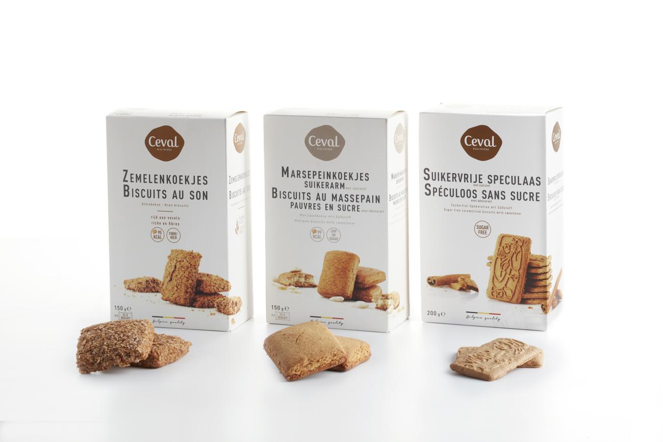 Ceval Healthfood - koekjes zonder of met minder suiker, vezelrijk of bio.