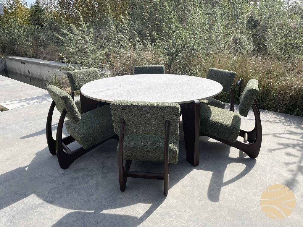 outdoor low dining set | afrormosia