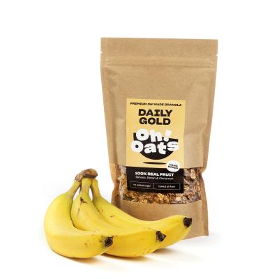 Granola met échte bananen.