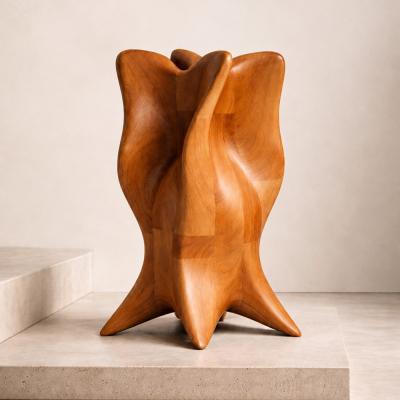 Core by NEXART — A sculptural wooden acoustic object with a flowing, architectural silhouette