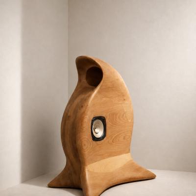 Hype by NEXART — A sculptural acoustic speaker in wood, bringing an expressive organic form into the listening space