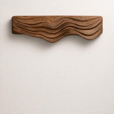 Poseidon by NEXART — A sculptural wooden wall piece with flowing wave-like relief and a strong horizontal presence