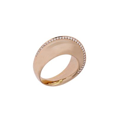 Photo of Ring in Pink gold set with diamonds