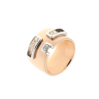 Photo of Ring in Pink and White Gold set with Diamonds