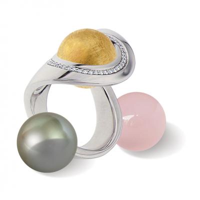 Photo of Ring in White Gold with Interchangeable gemstones