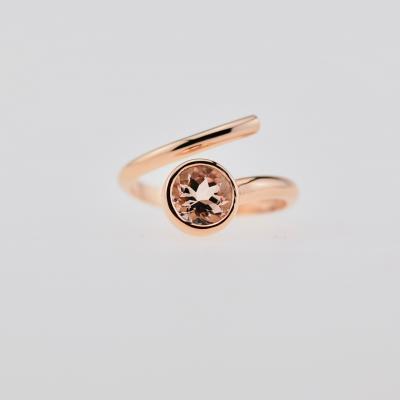 Ring rosé goud met morganiet