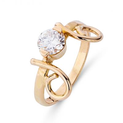 Ring in 18kt rood goud met diamant