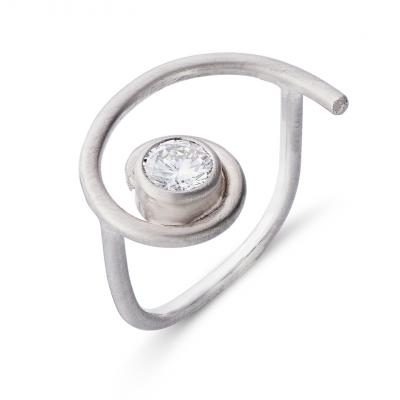 Ring in 18kt wit goud met diamant