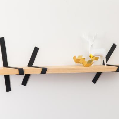 Straps Shelf Original with black straps by STRAFF Design