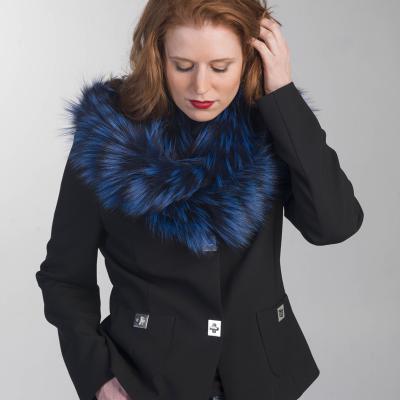 BONTKRAAG & BONTSJAAL IN ZILVERVOS ROYAL BLUE