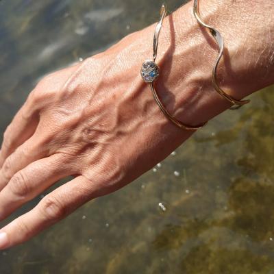 armband, gekleurde diamant, rood, goud